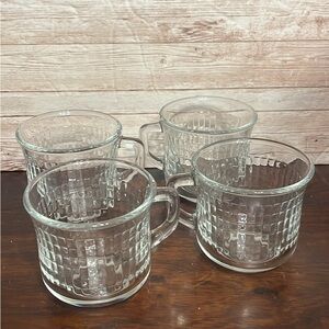 Clear Glass Coffee Mugs Set
